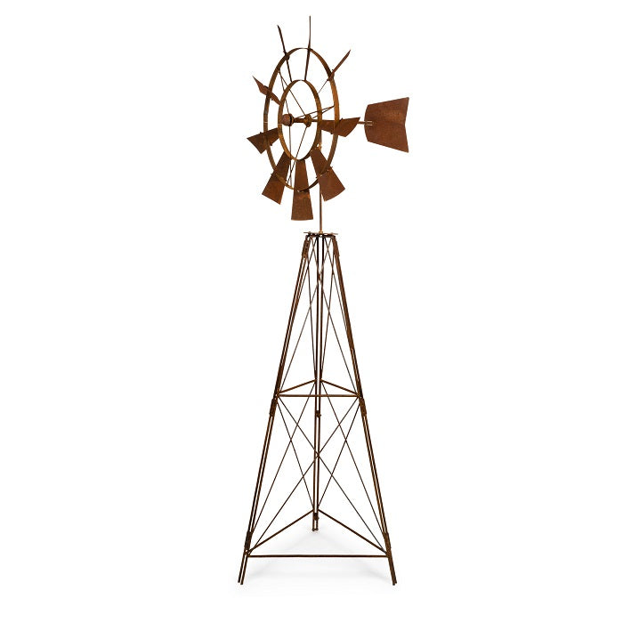 Alfresco | Garden Rust Metal Aussie Tripod Windmill - 143cm