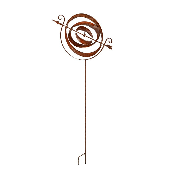 Alfresco | Garden Rust Wind Spinner Orb Small