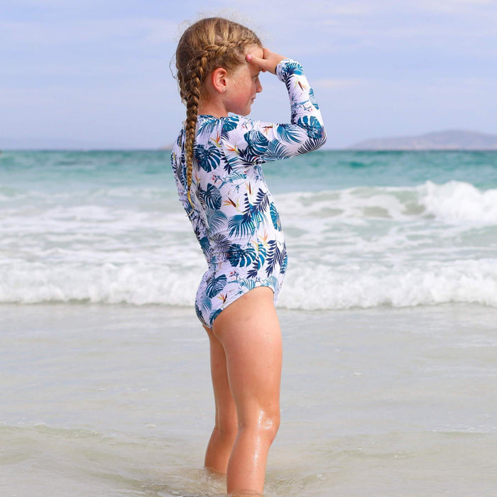 Girls Long Sleeve Swimsuit | Palm Beach