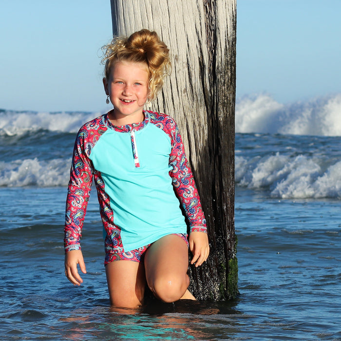 Girls Long Sleeve Rashguard | Fiesta!