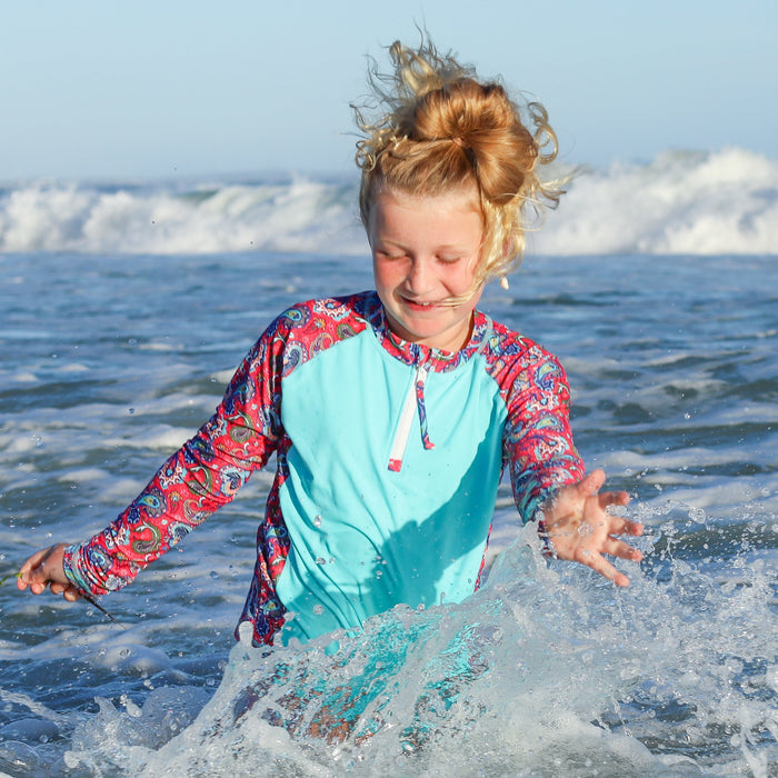 Girls Long Sleeve Rashguard | Fiesta!