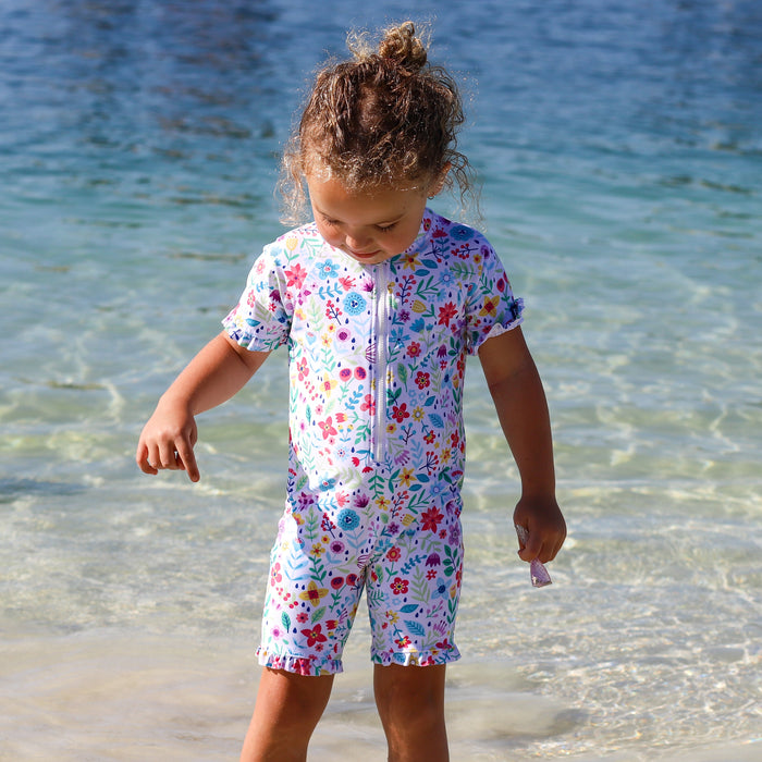 Ruffle Sunsuit | Ditsy Daisy