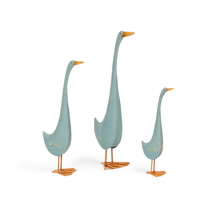 Alfresco Gardenware | 3pc Tall Duck Sculpture - Sea Blue