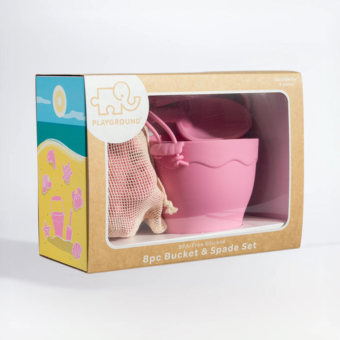 Playground by Living Textiles | Silicone 8pc Bucket & Spade Set