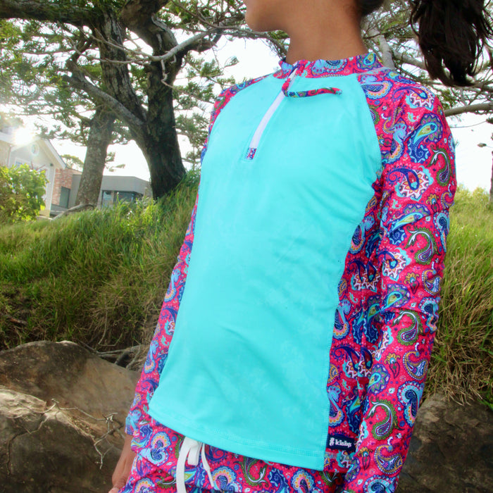 Girls Long Sleeve Rashguard | Fiesta!