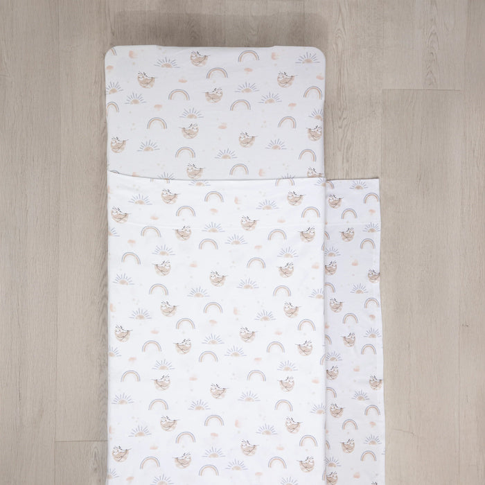 Living Textiles | Childcare Stacking Bed Sheet Set - Happy Sloth