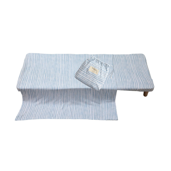 Living Textiles | Childcare Stacking Bed Sheet Set - Blue Stripes