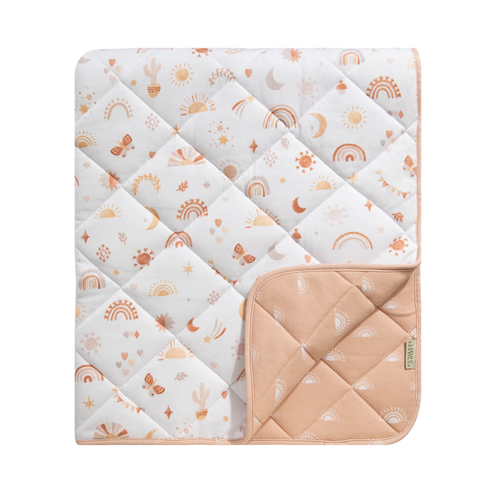 Lolli Living | Reversible Organic Jersey Quilted Cot Comforter - Bohemian Bliss