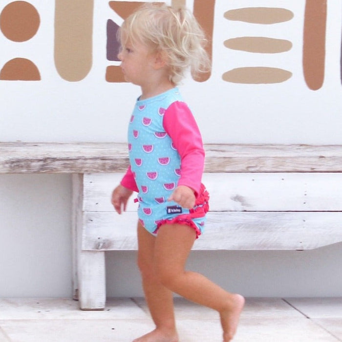 Toddler Nappy-change Swimsuit | Dotty Watermelon