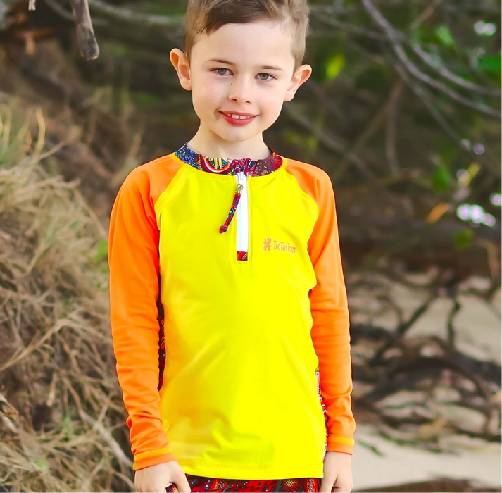 Indigenous Collection Kids Rashguard | First Fire