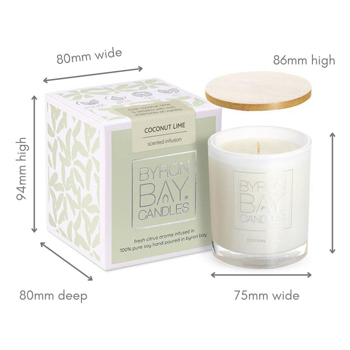 Byron Bay Candles | 30 Hour Scented Pure Soy Candle - Coconut Lime