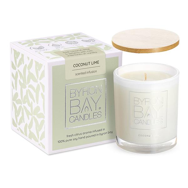 Byron Bay Candles | 30 Hour Scented Pure Soy Candle - Coconut Lime