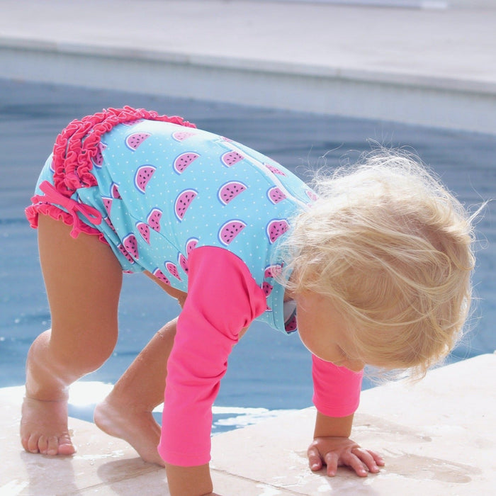 Toddler Nappy-change Swimsuit | Dotty Watermelon