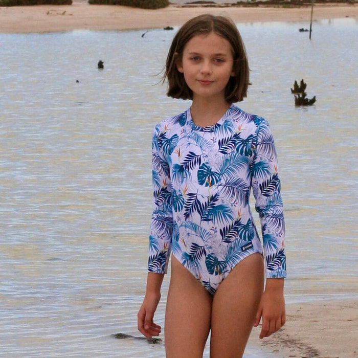 Girls Long Sleeve Swimsuit | Palm Beach