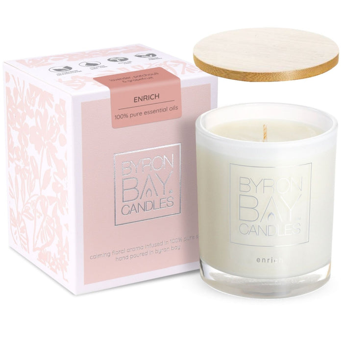 Byron Bay Candles | Large 50 Hour Scented Pure Soy Candle - Enrich