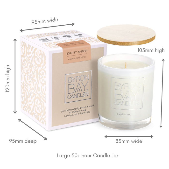 Byron Bay Candles | Scented Pure Soy Candle - 50 Hour Large - Exotic Amber