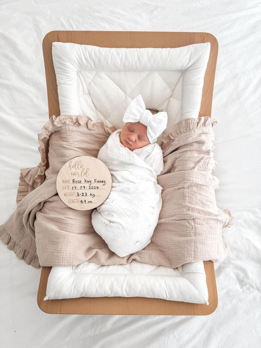 Henry & Flo |‘Hello World’ Birth Announcement Plaque