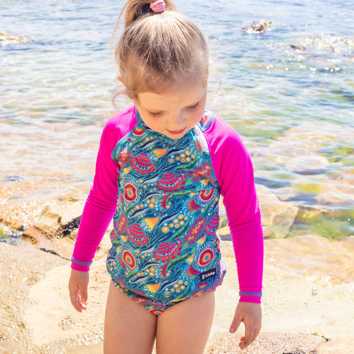 Girls Ruffles ‘n' Rashguard | Bush Blooms