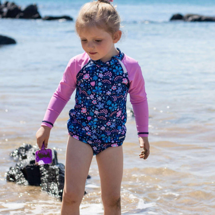 Girls Ruffles 'n' Swimwear Rashguard| Flower Power