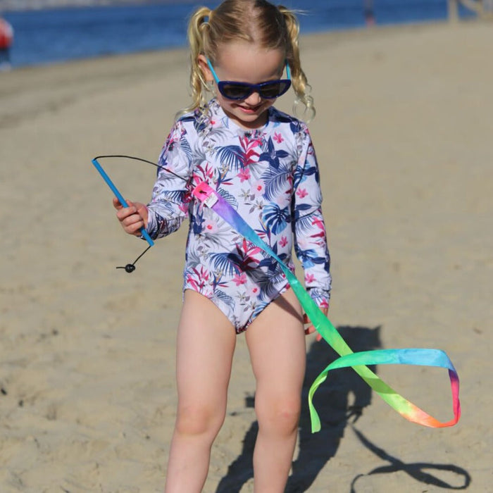 Girls Long Sleeve Swimsuit | Exotic Forest