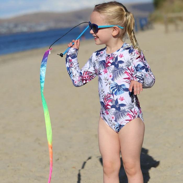 Girls Long Sleeve Swimsuit | Exotic Forest