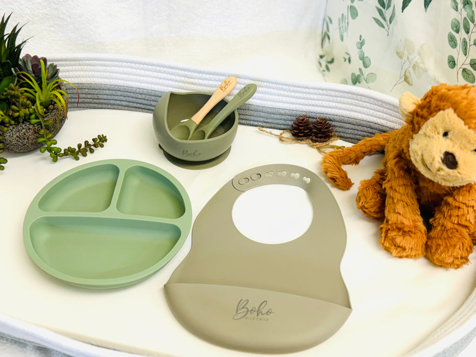 5 Piece Silicone Baby Feeding Bundle | 100% Baby Safe, BPA Free