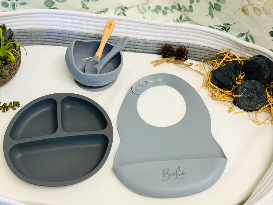 5 Piece Silicone Baby Feeding Bundle | 100% Baby Safe, BPA Free