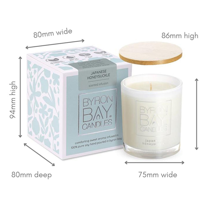 Byron Bay Candles | Scented Pure Soy Candle - 30 Hour - Japanese Honeysuckle