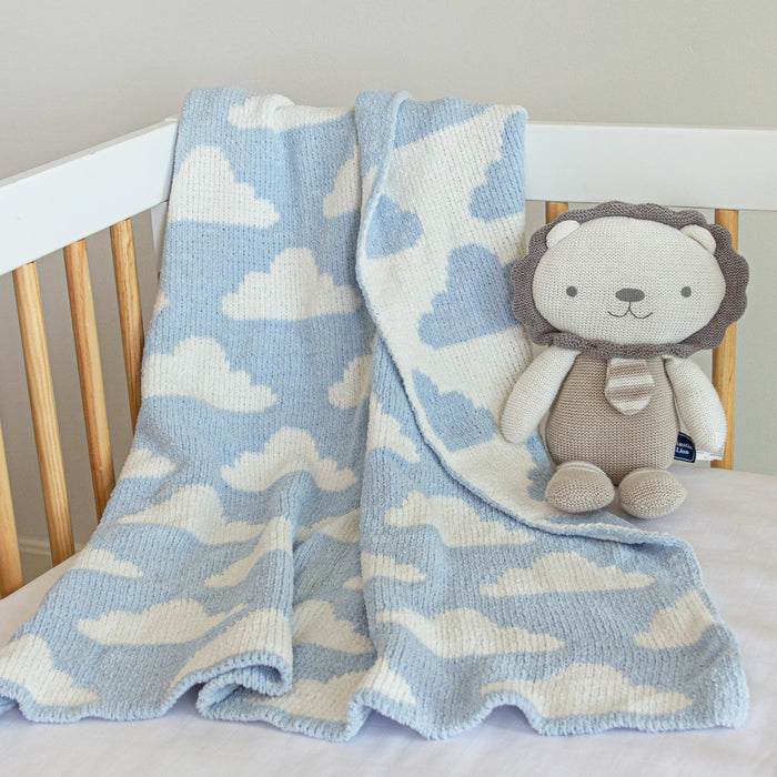 Living Textiles | Chenille Blanket - Blue Clouds