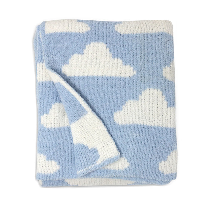 Living Textiles | Chenille Blanket - Blue Clouds