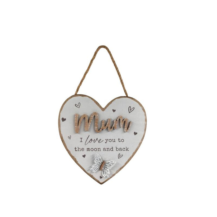 Heart Plaque Mum & Butterfly Design