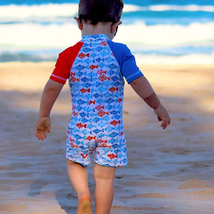 KIds Short Sleeve Swim Sunsuit | Fishy