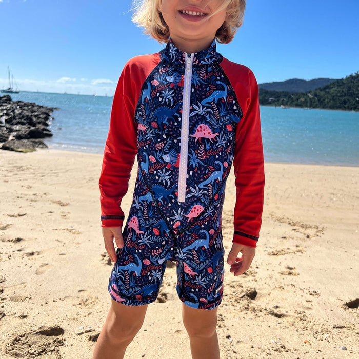 KIds All-In-One Swim Snap Sunsuit | Dino Adventures