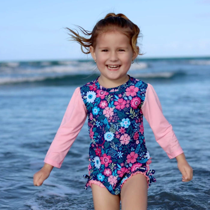 Toddler Nappy change Swimsuit | Floral Fantasy