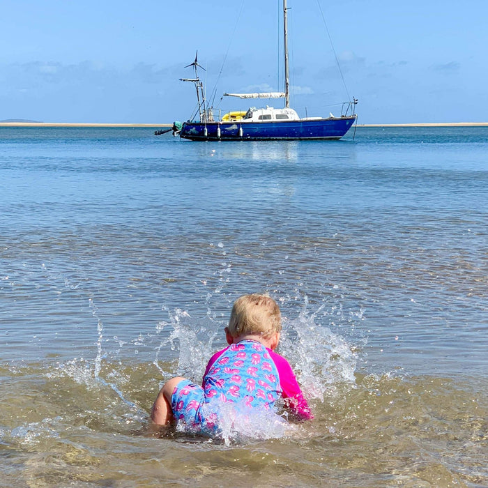 Girls All-in-one Swim Snap Sunsuit | Squid-gy!