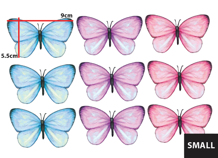 Wall Decals - Multi Coloured Sprinkled Butterflies