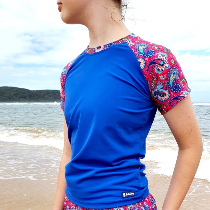 Girls Short Sleeve Rashguard Sun Top | Fiesta!