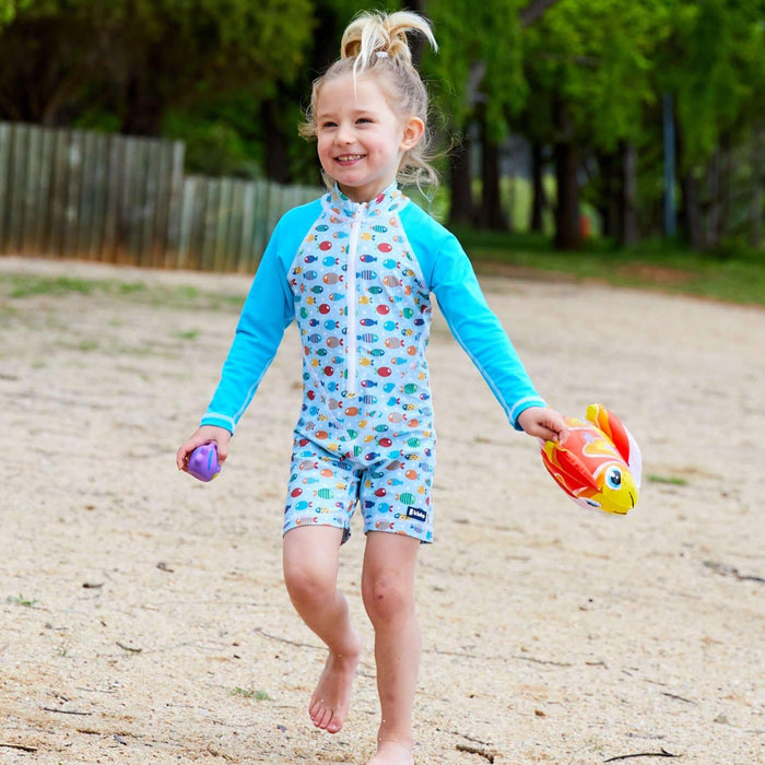 Girls All-In-One Swim Sunsuit | Fish Frenzy