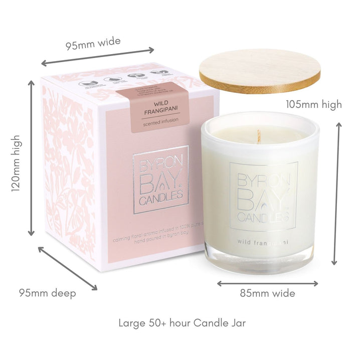 Byron Bay Candles | Scented Pure Soy Candle - 50 Hour Large - Wild Frangipani