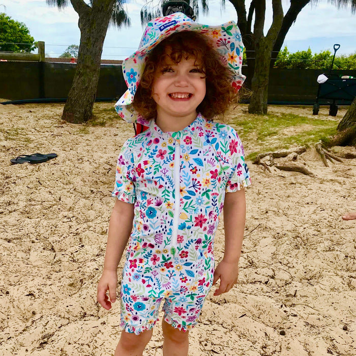 Ruffle Sunsuit | Ditsy Daisy