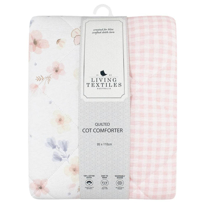 Reversible Quilted Cot Comforter - Butterfly Garden - Lozza’s Gifts & Homewares 