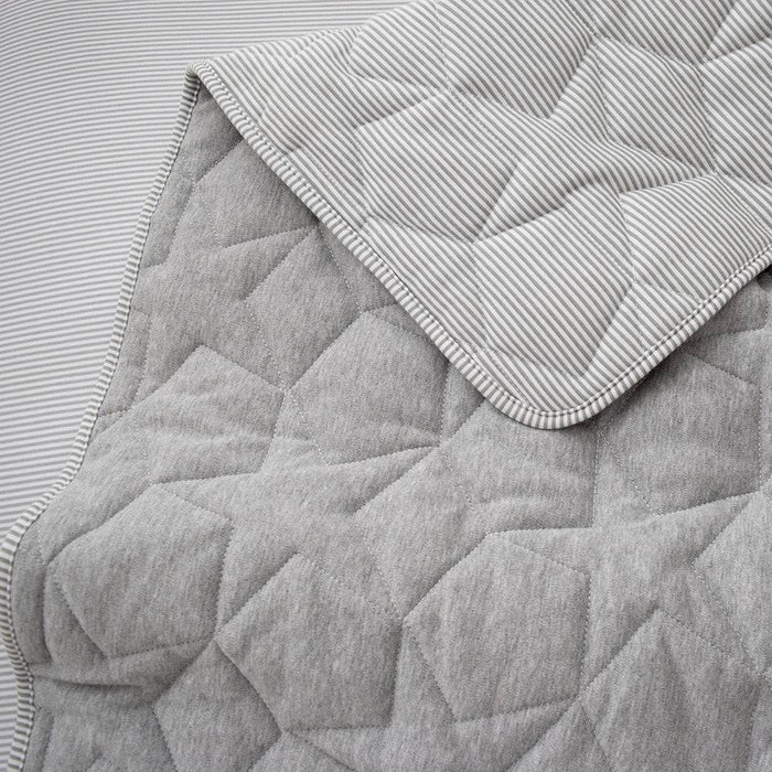 Star Quilted Cot Comforter - Grey Melange - Lozza’s Gifts & Homewares 