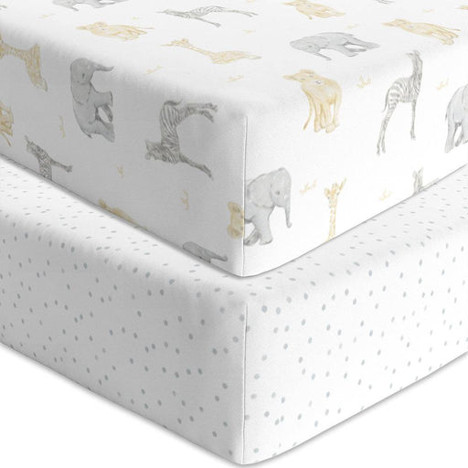 Jersey Cot Fitted Sheet 2 Pack - Savanna Babies - Lozza’s Gifts & Homewares 