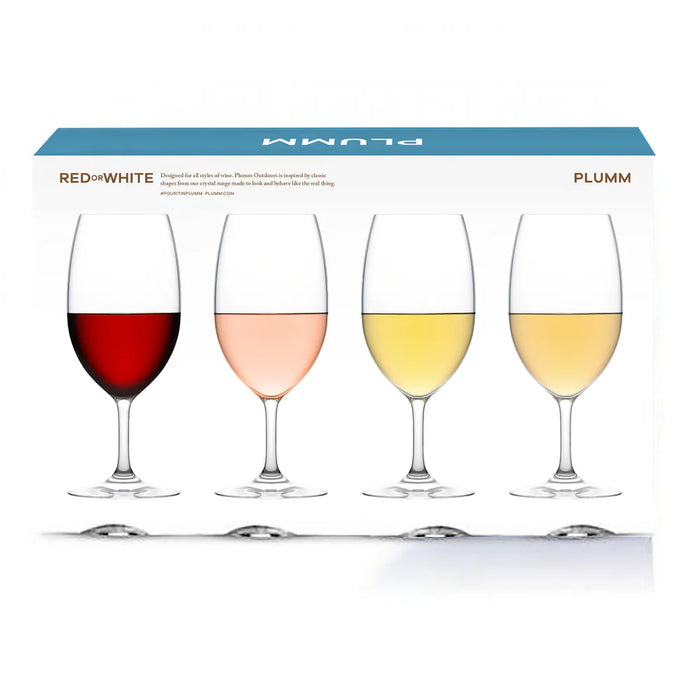 Plumm Outdoors | White Wine Glass (Four Pack) - Unbreakable