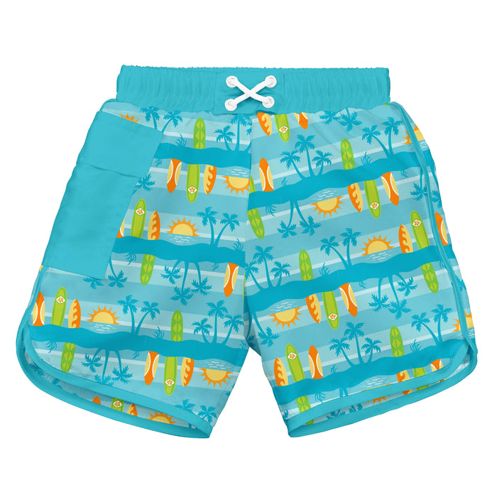 i.play | Pocket Board Shorts w/Built-in Reusable Absorbent Swim Diaper