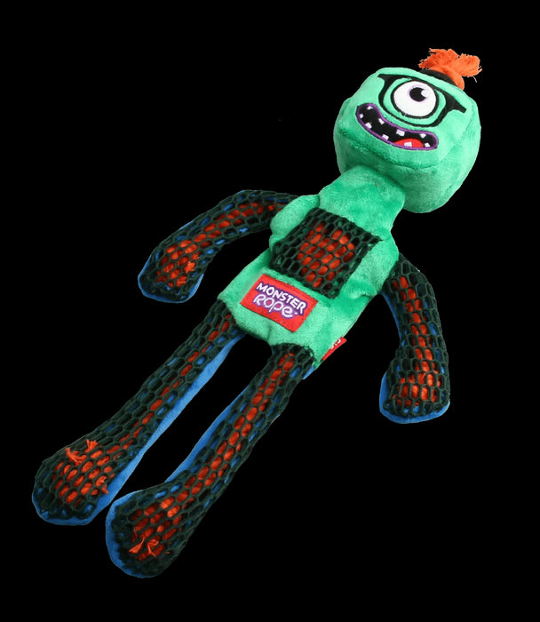 Gigwi Monster Rope Squeaker Green Monster Large - Lozza’s Gifts & Homewares 